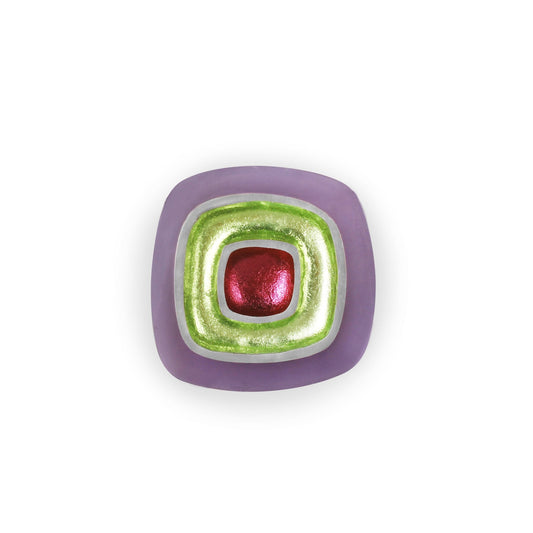Sherbet Abstract Squares Shiny Brooch | The Jewellery Stop