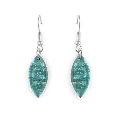 Mint Tribal Leaf Matte Medium Fish Hook Earrings | The Jewellery Stop
