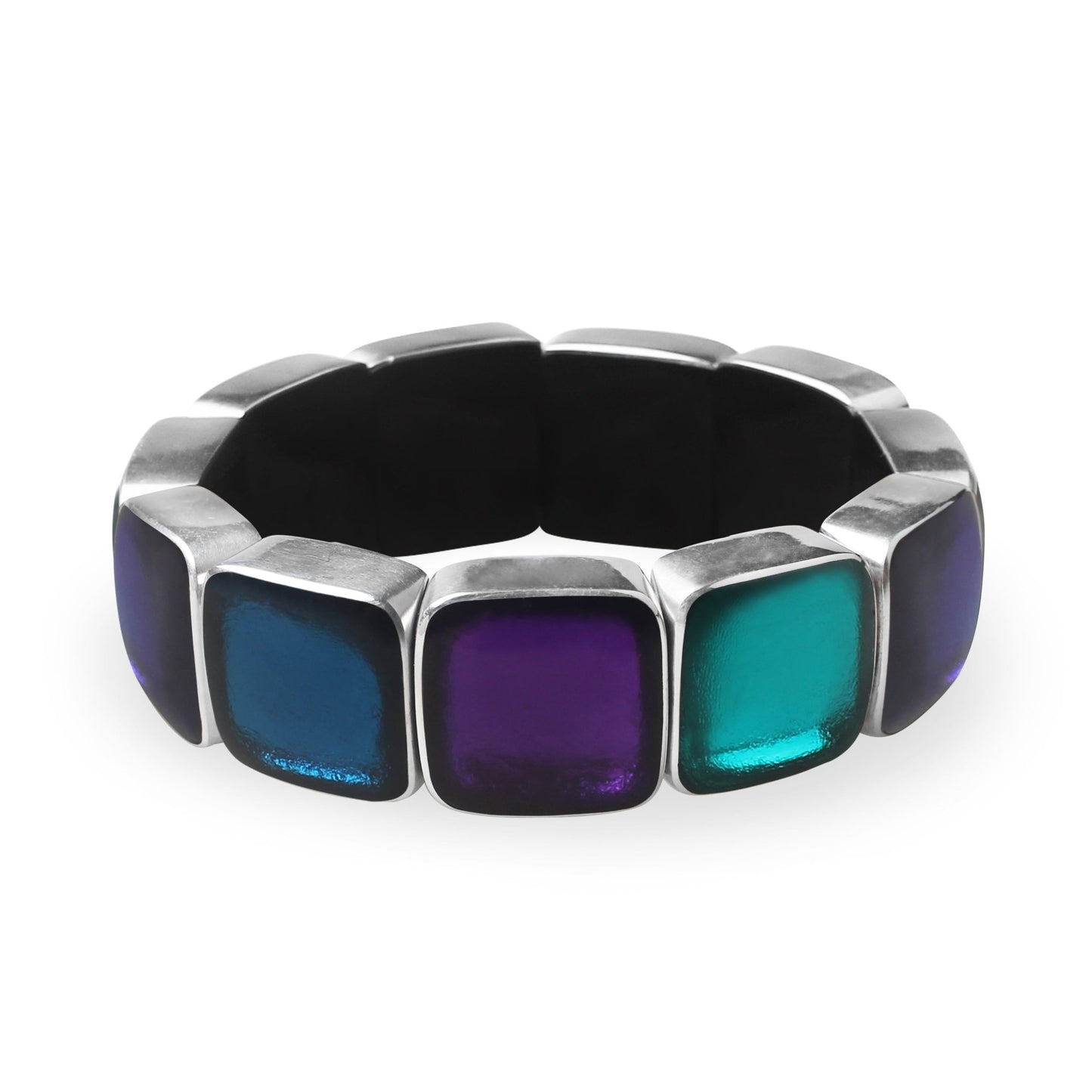 Peacock Aluminium Squares Shiny Bangle | The Jewellery Stop