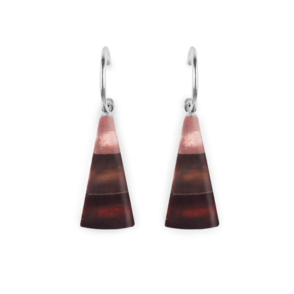 Nougat Deco Triangle Shiny Creole Earrings | The Jewellery Stop