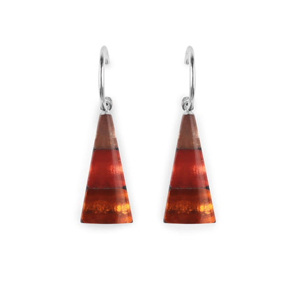 Peach Deco Triangle Shiny Creole Earrings | The Jewellery Stop