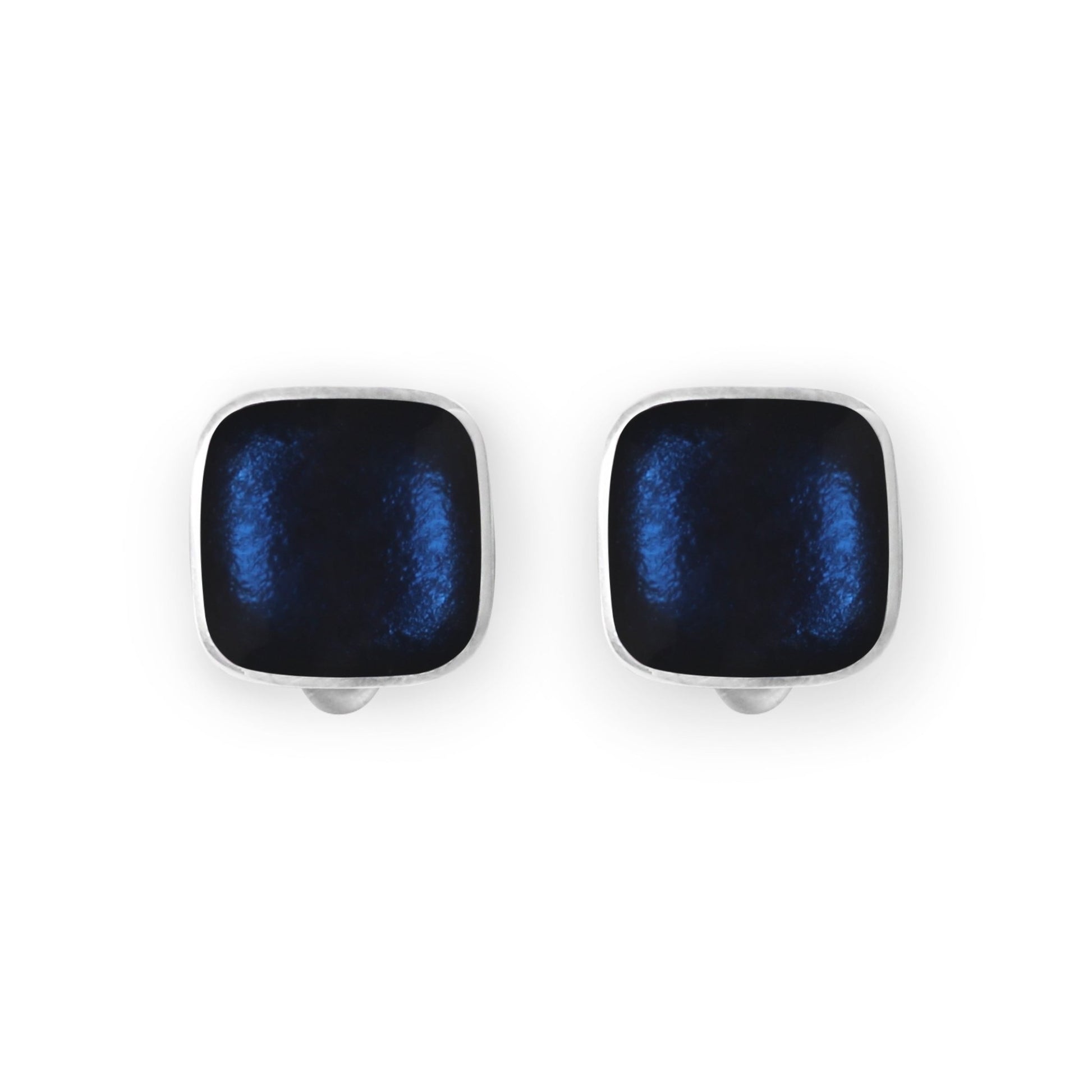 Pacific Aluminium Squares Shiny Clip Earrings | The Jewellery Stop