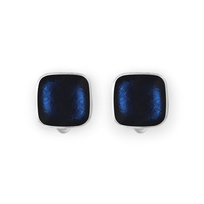 Pacific Aluminium Squares Shiny Clip Earrings | The Jewellery Stop