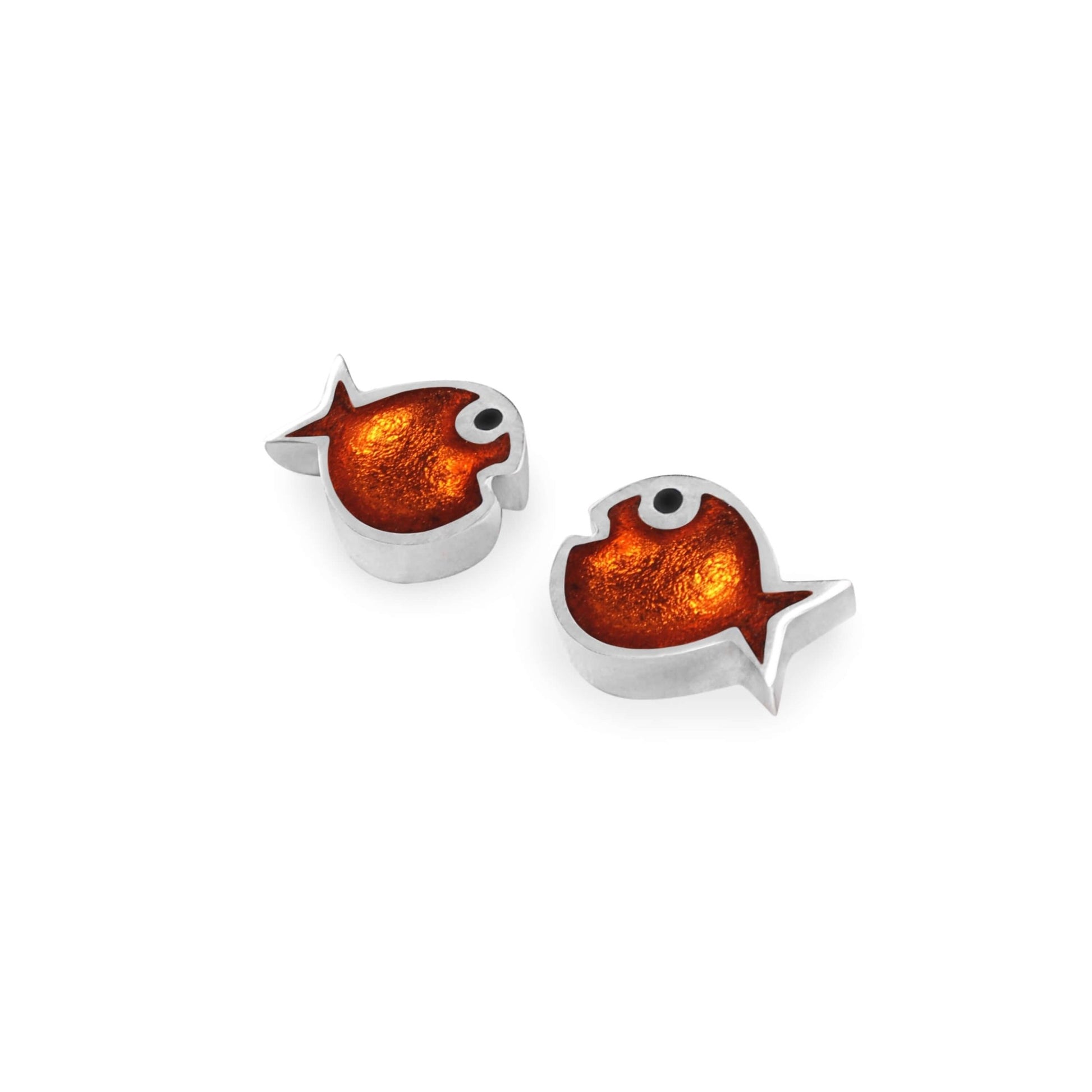 Orange Bubble Fish Shiny Stud Earrings | The Jewellery Stop