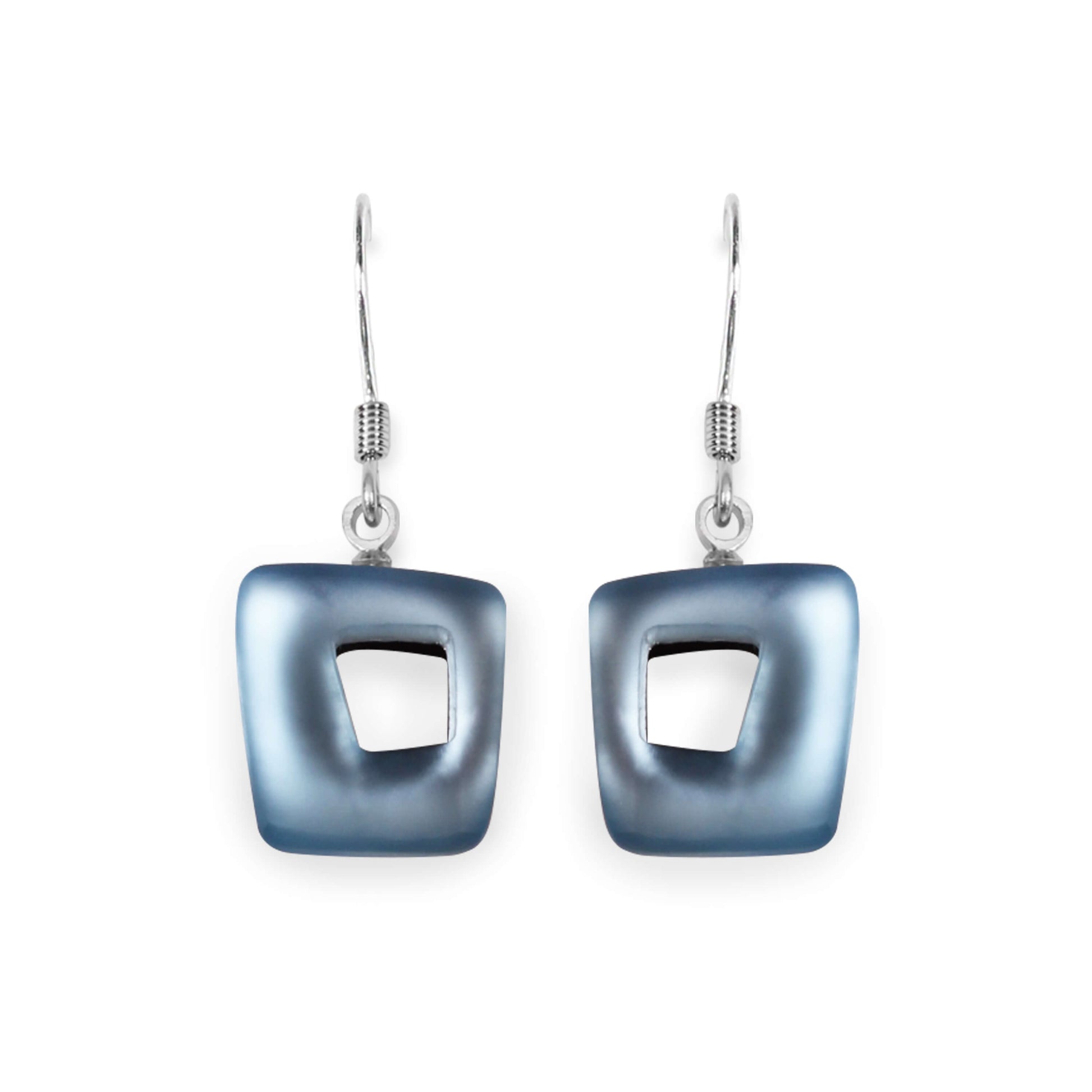 Arctic Hollow Squares Matte Small Fish Hook Earrings – The Jewellery Stop