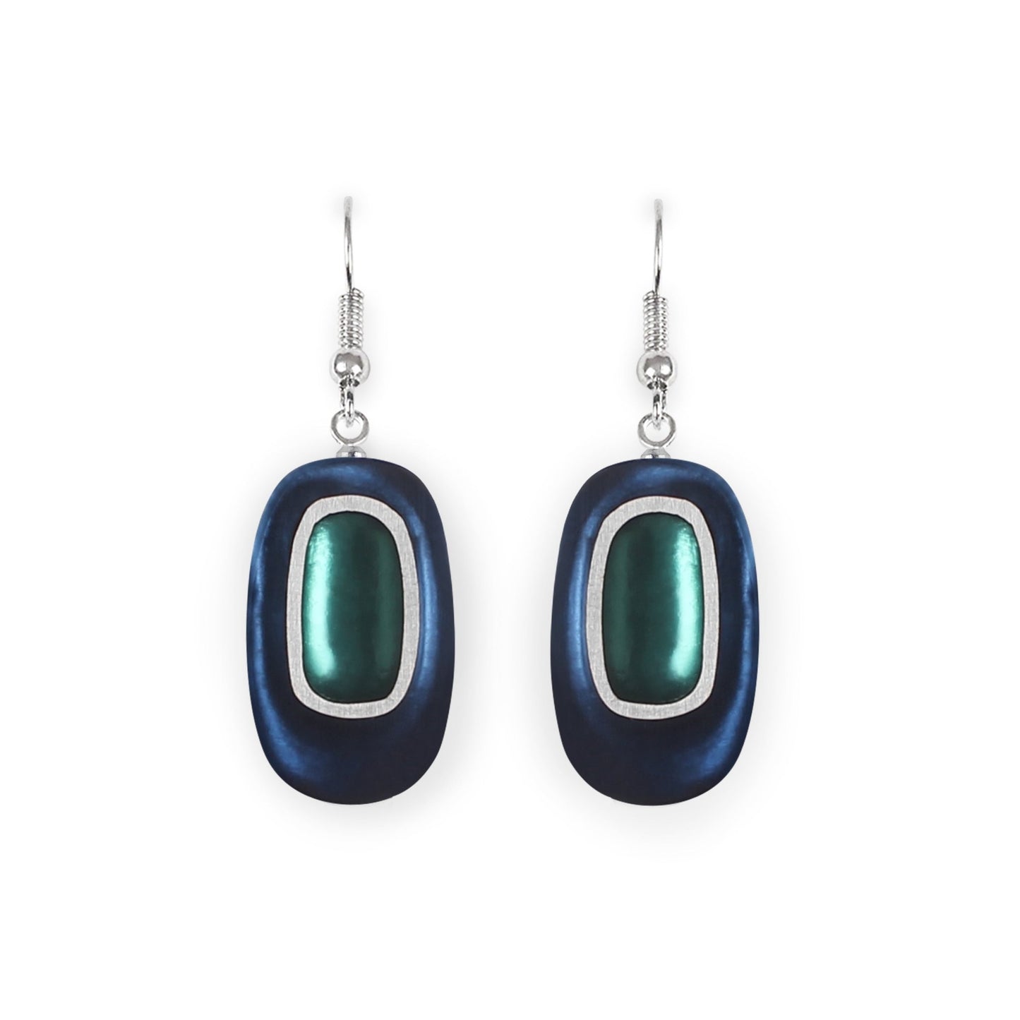 Pacific Retro Ovals Matte Small Fish Hook Earrings | The Jewellery Stop
