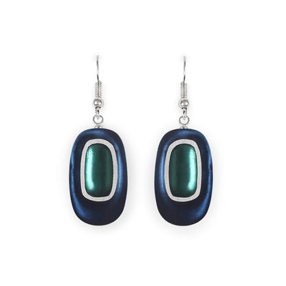 Pacific Retro Ovals Matte Small Fish Hook Earrings | The Jewellery Stop