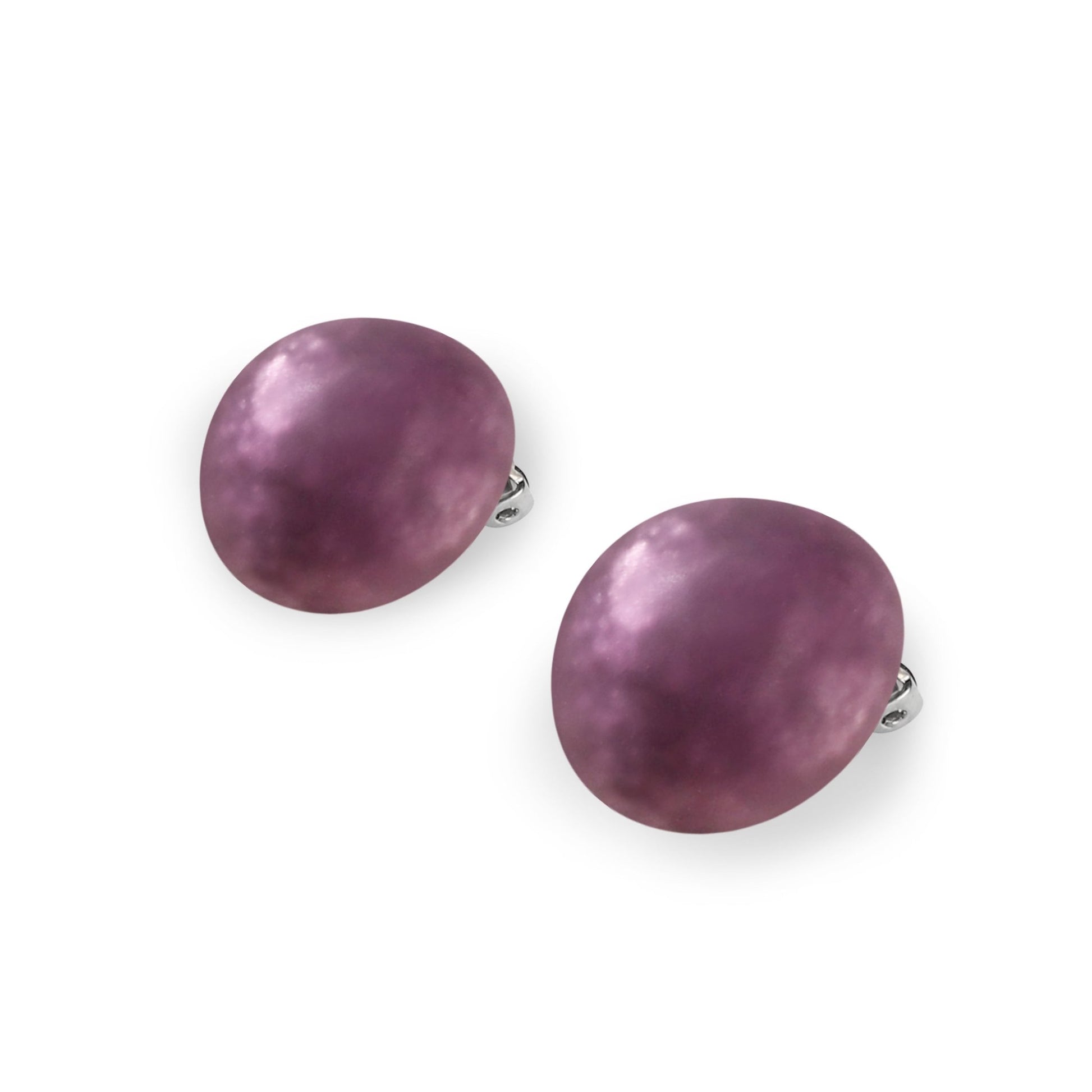 Rainbow Cabouchon Matte Large Clip Earrings | The Jewellery Stop