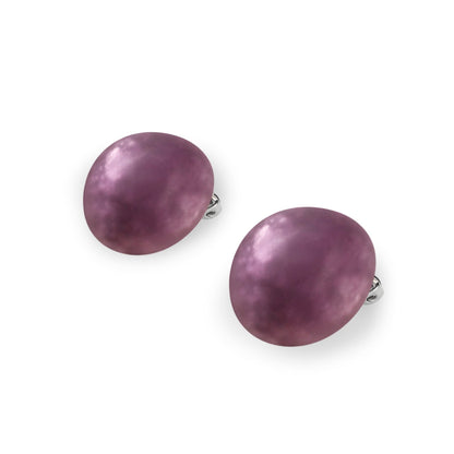 Rainbow Cabouchon Matte Large Clip Earrings | The Jewellery Stop