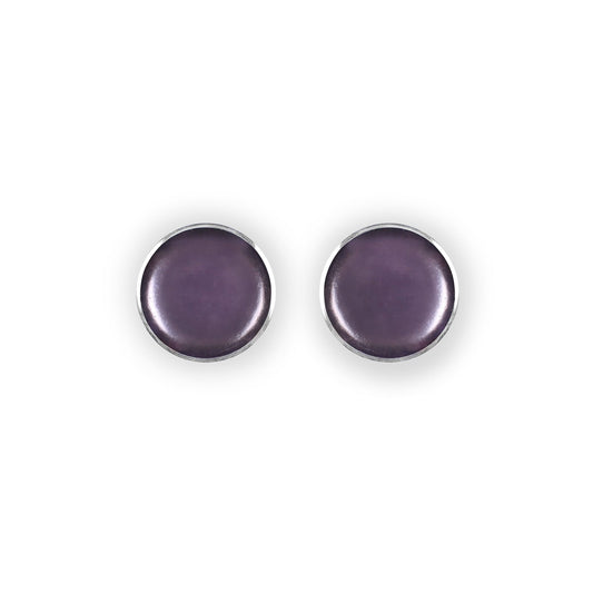 Lilac Aluminium Cabouchon Shiny Stud Earrings | The Jewellery Stop