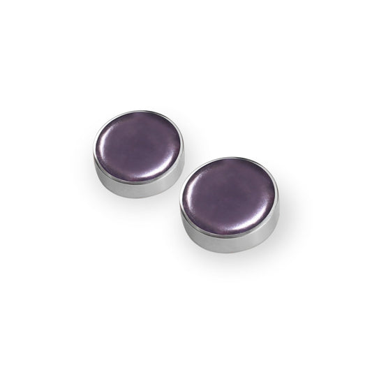 Lilac Aluminium Cabouchon Shiny Stud Earrings | The Jewellery Stop