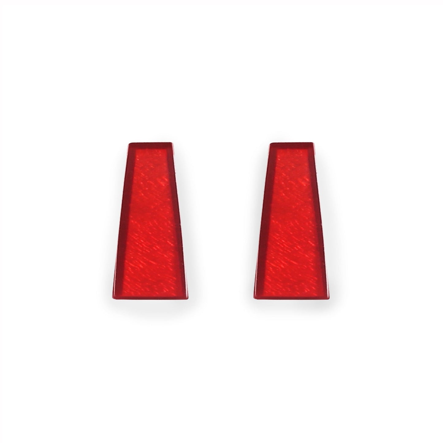 Red Deco Extravaganza Shiny Stud Earrings | The Jewellery Stop