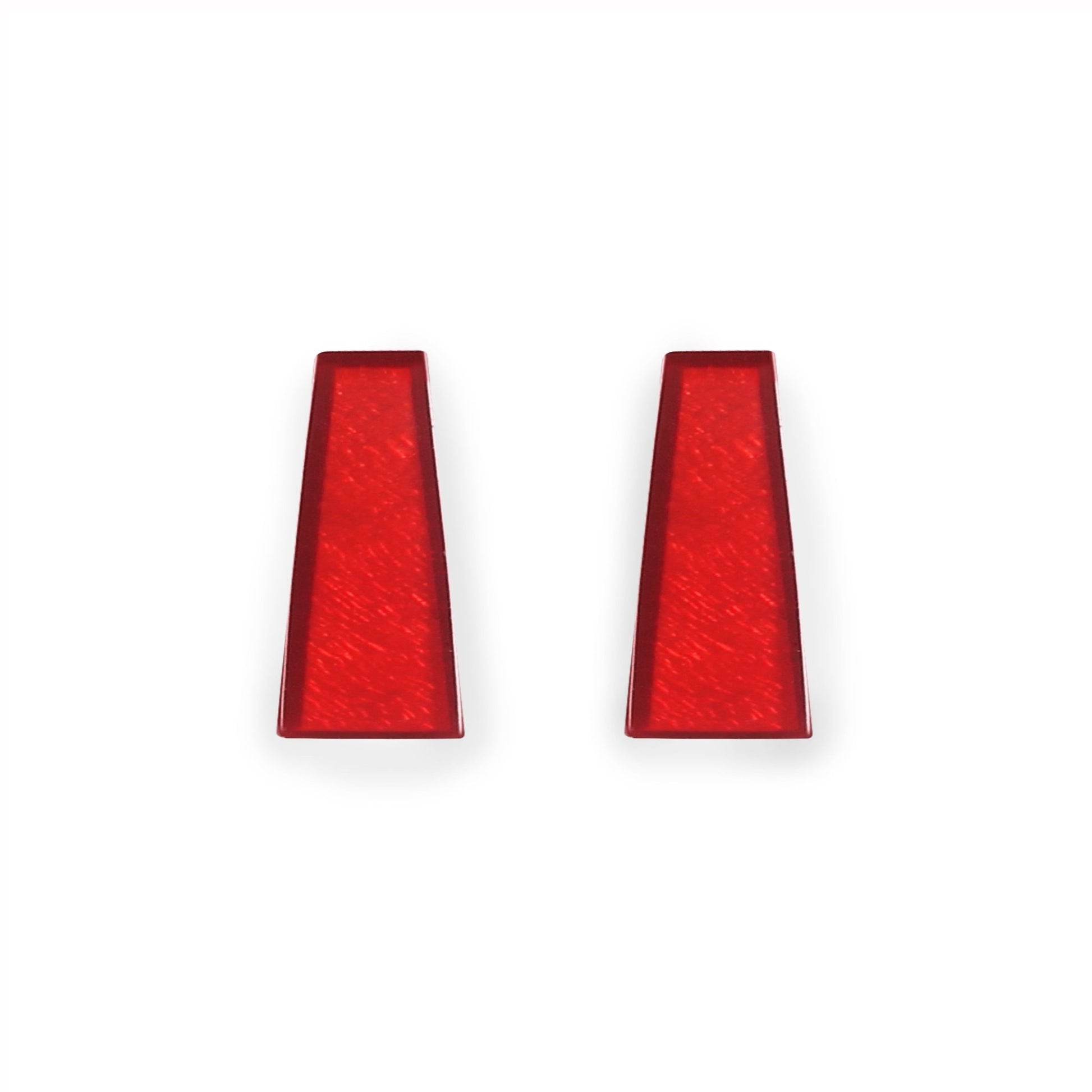Red Deco Extravaganza Shiny Stud Earrings | The Jewellery Stop