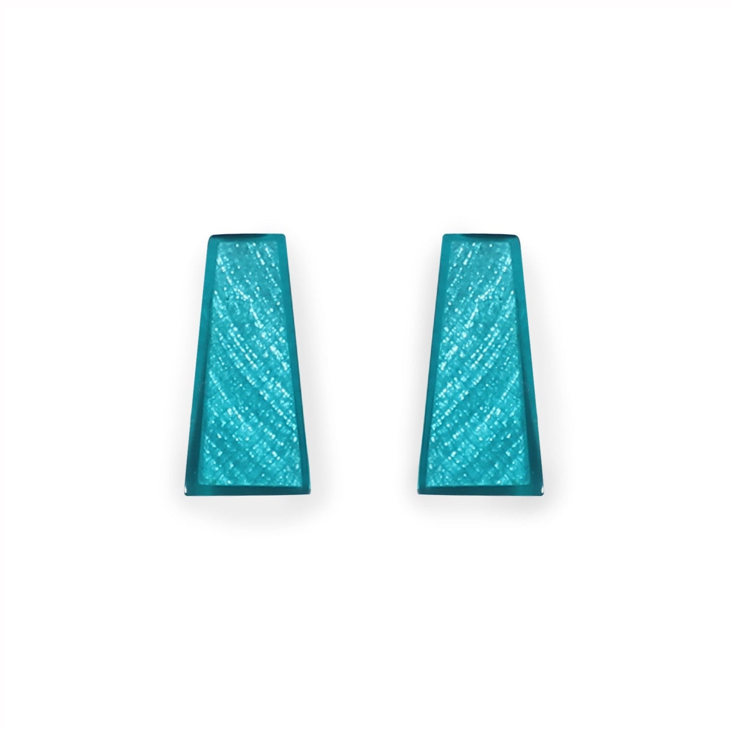 Teal Deco Extravaganza Shiny Stud Earrings | The Jewellery Stop
