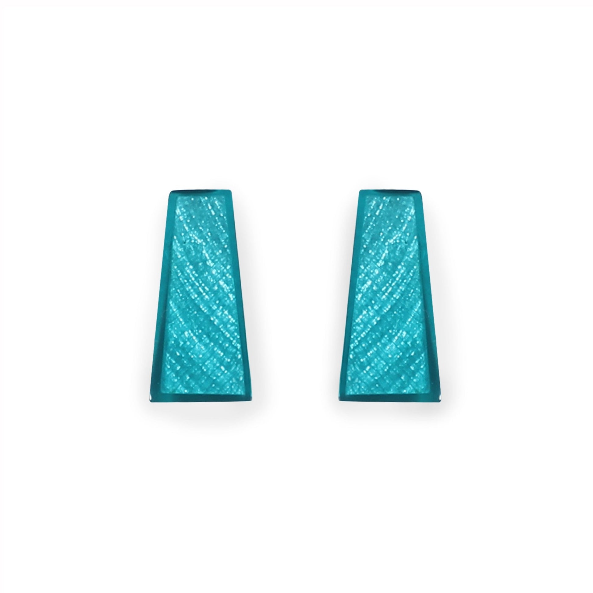 Teal Deco Extravaganza Shiny Stud Earrings | The Jewellery Stop