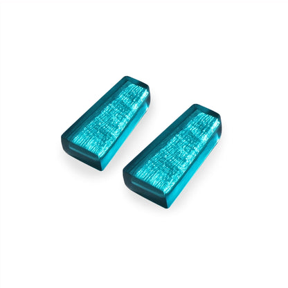 Teal Deco Extravaganza Shiny Stud Earrings | The Jewellery Stop