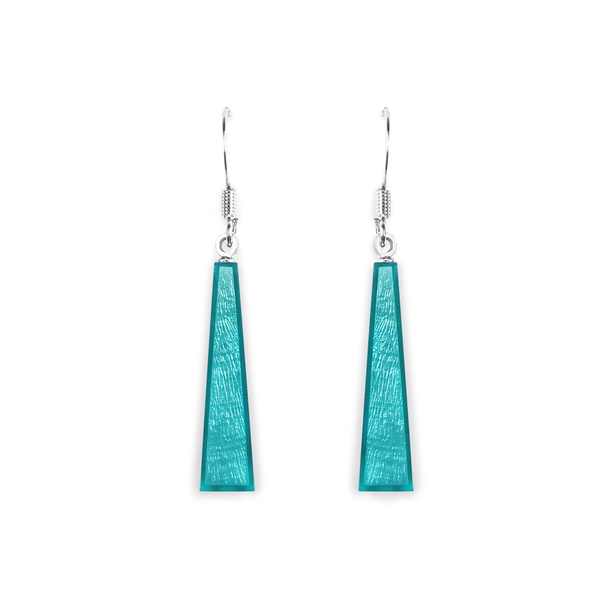 Teal Deco Extravaganza Shiny Fish Hook Earrings | The Jewellery Stop