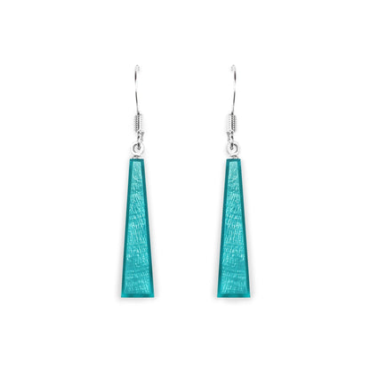 Teal Deco Extravaganza Shiny Fish Hook Earrings | The Jewellery Stop