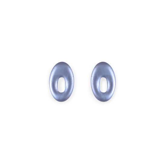 Lupin Hollow Ovals Matte Stud Earrings | The Jewellery Stop