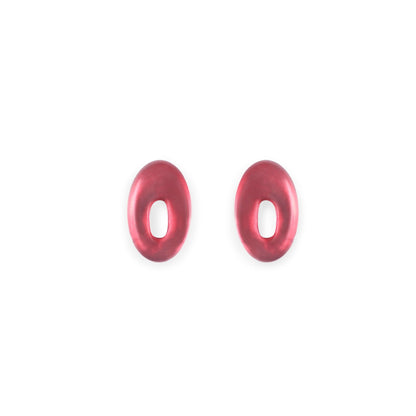 Sangria Hollow Ovals Matte Stud Earrings | The Jewellery Stop