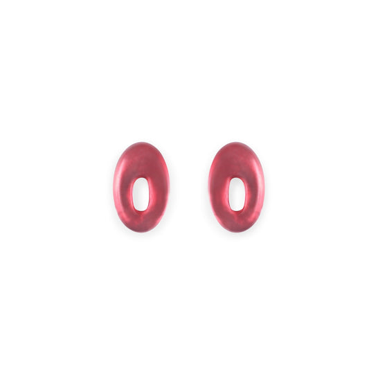 Sangria Hollow Ovals Matte Stud Earrings | The Jewellery Stop