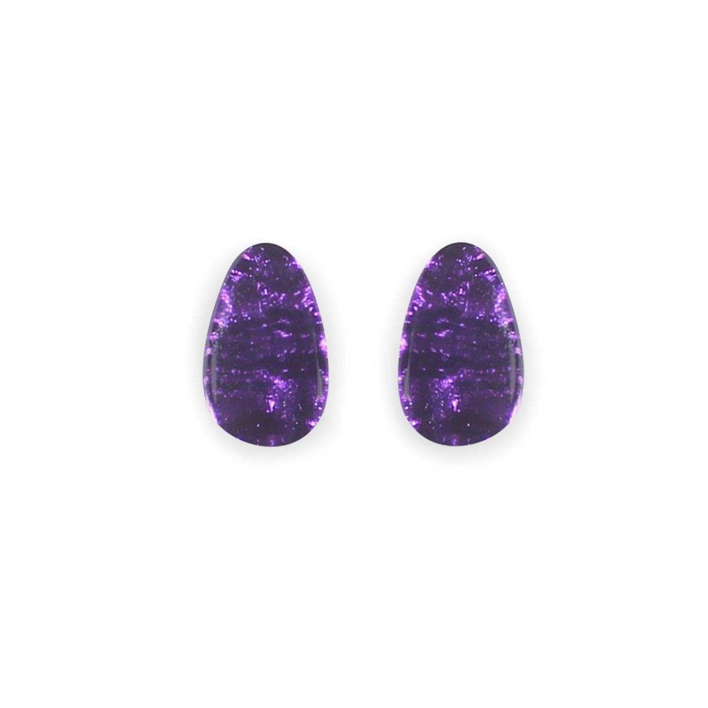 Peacock Textured Pebble Shiny Stud Earrings | The Jewellery Stop