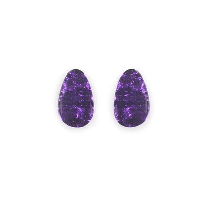 Peacock Textured Pebble Shiny Stud Earrings | The Jewellery Stop