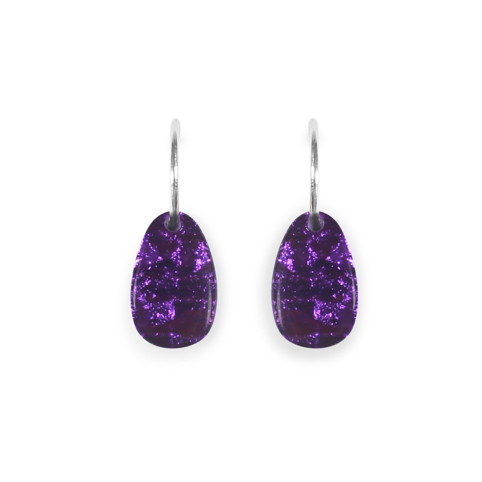 Peacock Textured Pebble Shiny Creole Earrings | The Jewellery Stop