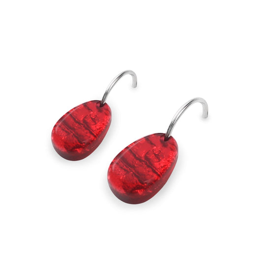 Sangria Textured Pebble Shiny Creole Earrings | The Jewellery Stop