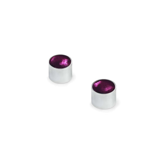 Rainbow Metal Buttons Shiny Small Stud Earrings | The Jewellery Stop