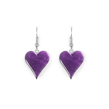 Purple Cupid Shiny Fish Hook Earrings | The Jewellery Stop