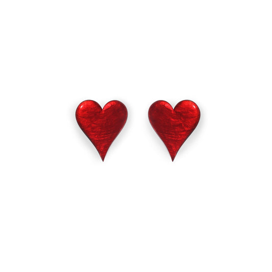 Red Cupid Shiny Stud Earrings | The Jewellery Stop