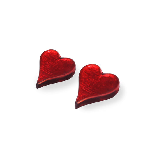 Red Cupid Shiny Stud Earrings | The Jewellery Stop