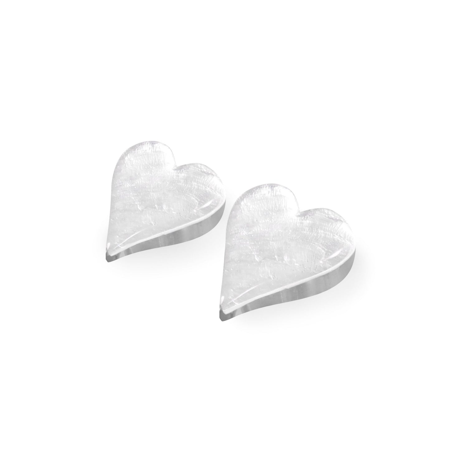 White Cupid Shiny Stud Earrings | The Jewellery Stop