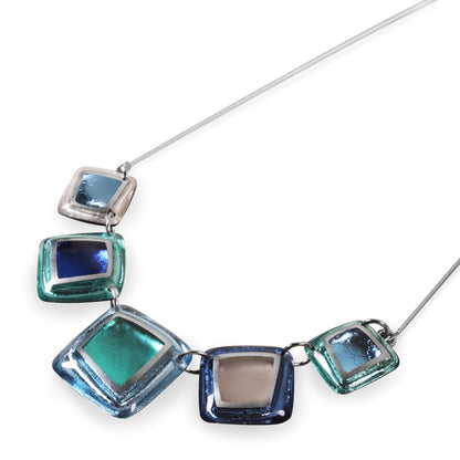 Arctic Irregular Squares Shiny Necklace | The Jewellery Stop