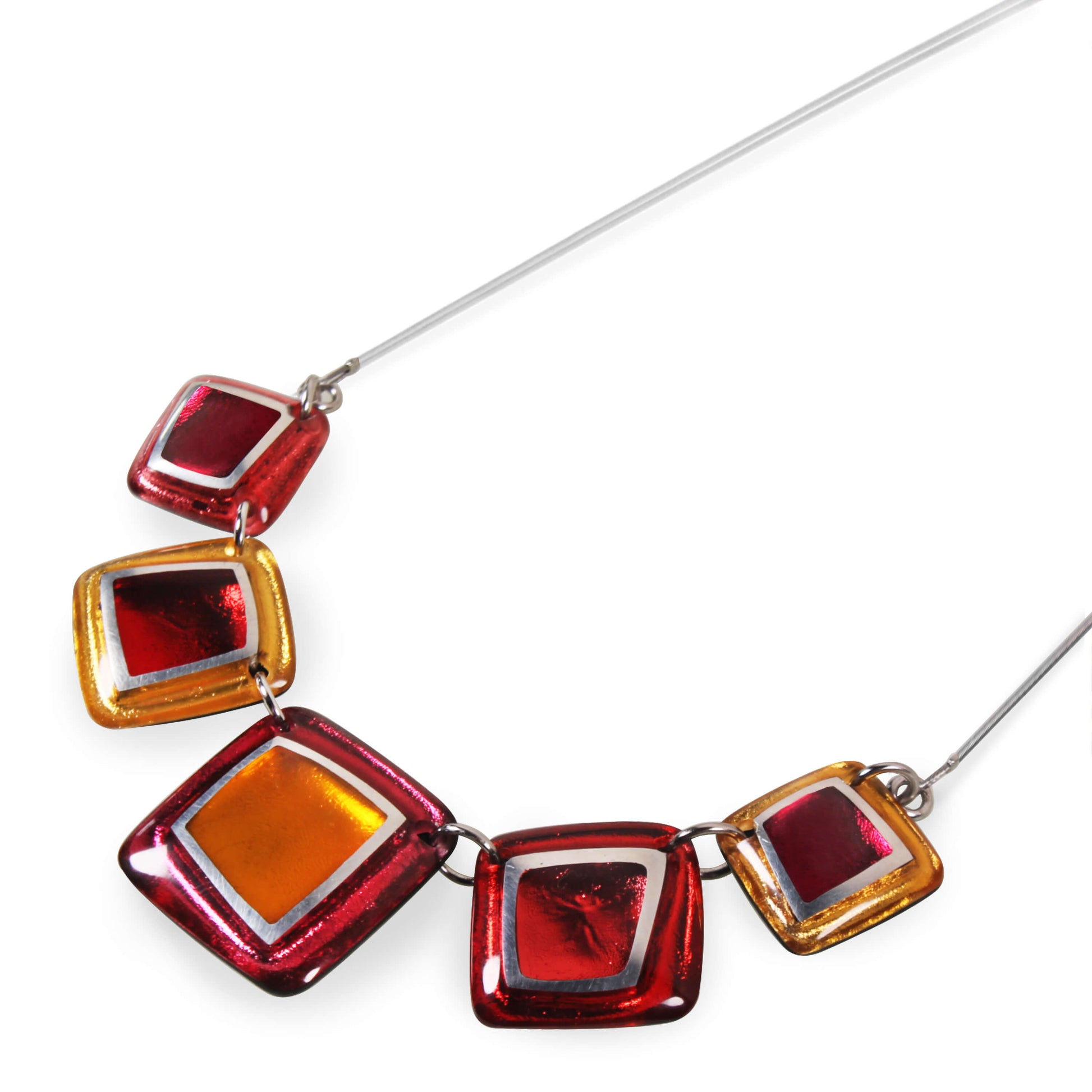 Latino Irregular Squares Shiny Necklace