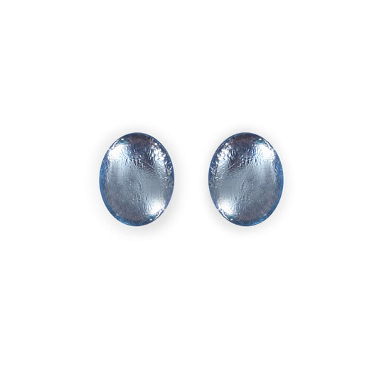 Ice Oval Echo Shiny Stud Earrings | The Jewellery Stop