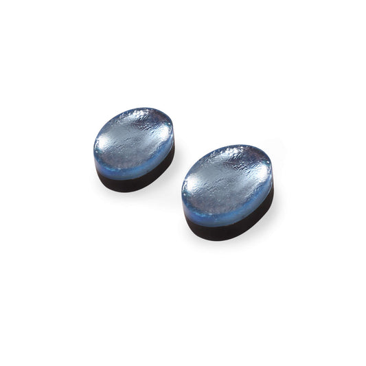 Ice Oval Echo Shiny Stud Earrings | The Jewellery Stop
