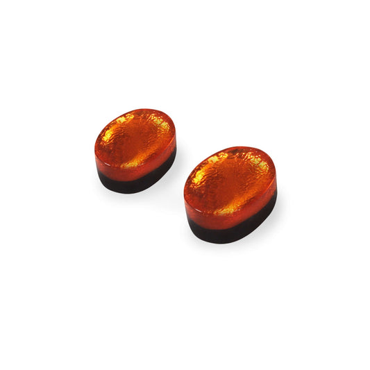 Orange Oval Echo Shiny Stud Earrings | The Jewellery Stop