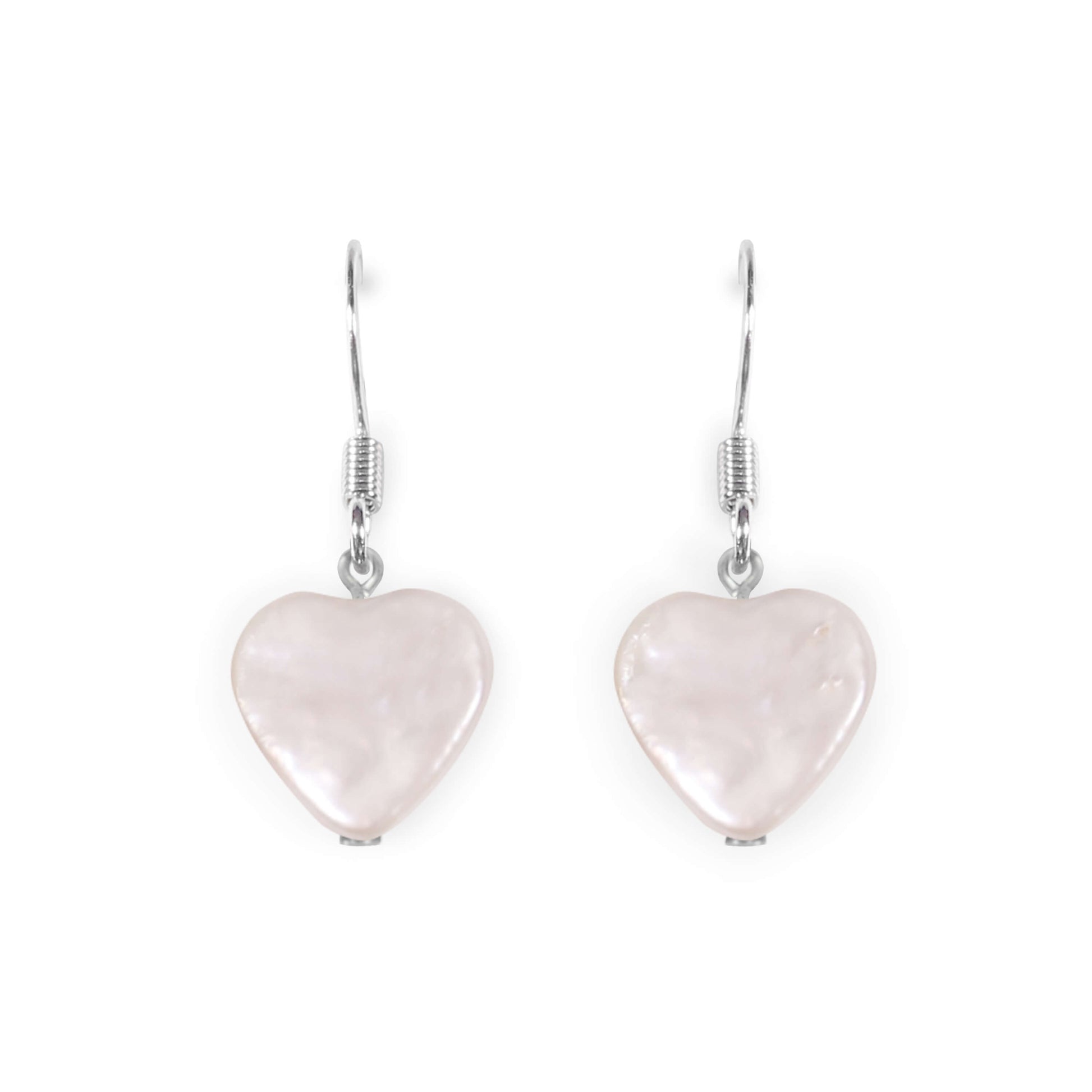 White Freshwater Pearl Heart Fish Hook Earrings | The Jewellery Stop