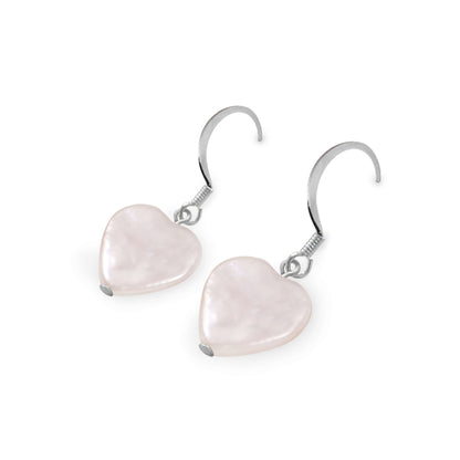 White Freshwater Pearl Heart Fish Hook Earrings | The Jewellery Stop