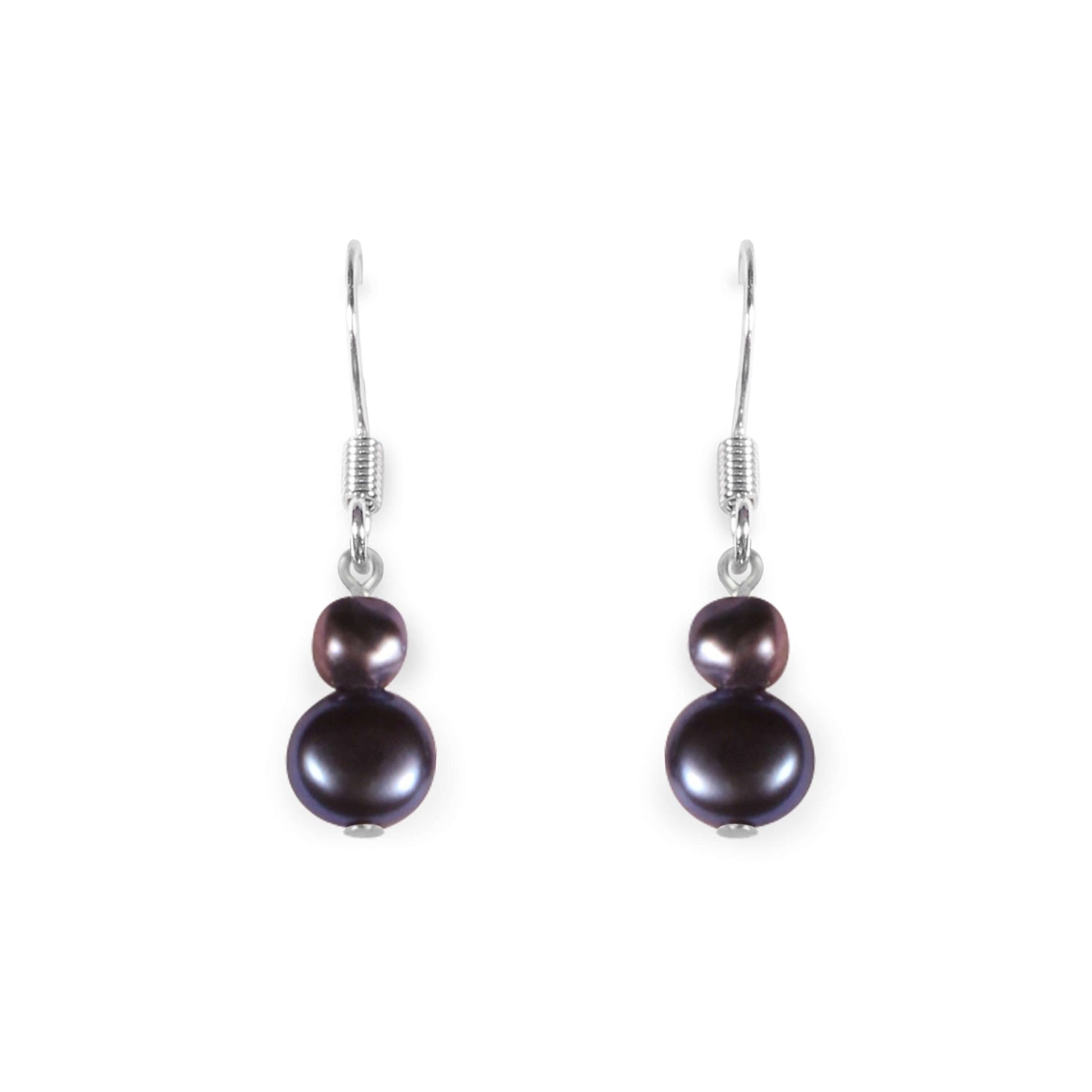 Peacock Freshwater Pearl Double Nugget Fish Hook Earrings | The Jewellery Stop