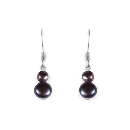 Peacock Freshwater Pearl Double Nugget Fish Hook Earrings | The Jewellery Stop