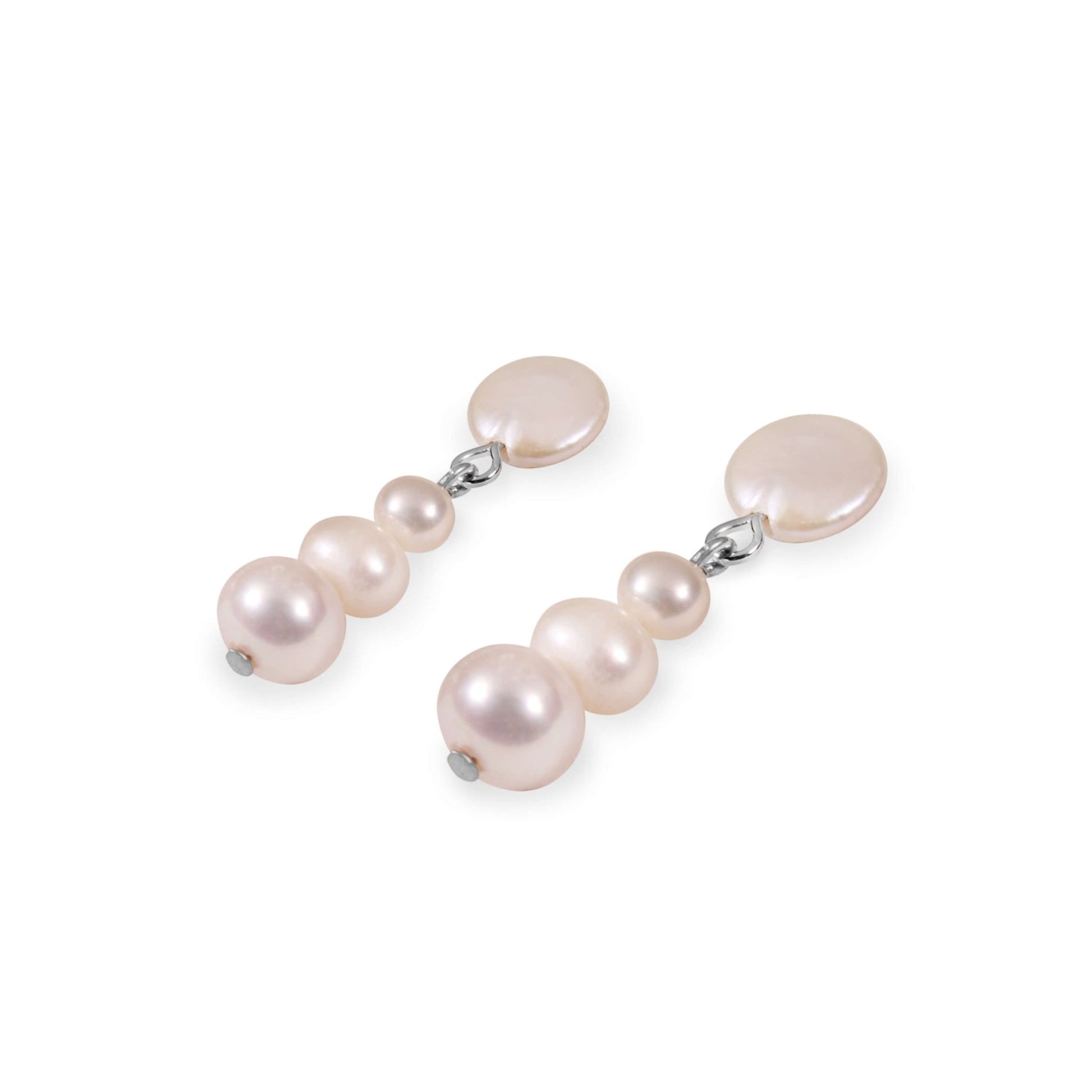 White Freshwater Pearl Drop Stud Earrings | The Jewellery Stop