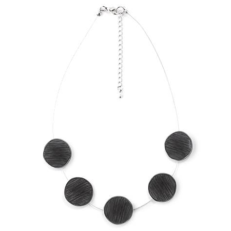 Black Scratched Pewter Necklace