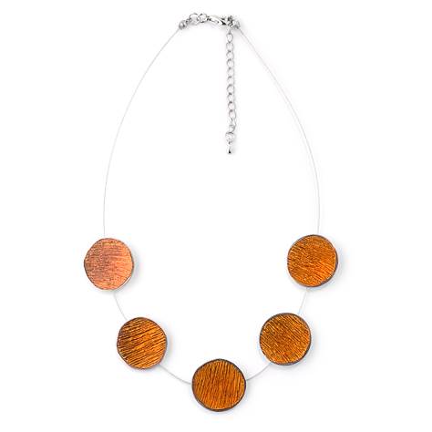 Orange Scratched Pewter Necklace | The Jewellery Stop