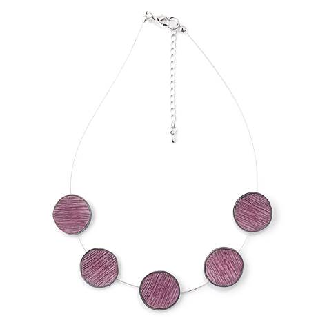 Pink Scratched Pewter Necklace