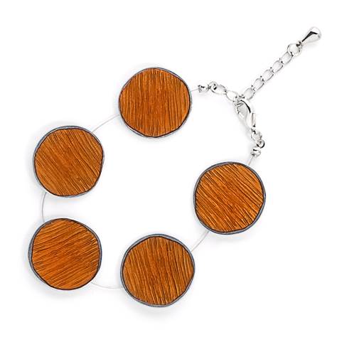 Orange Scratched Pewter Bracelet | The Jewellery Stop