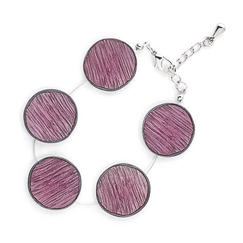 Pink Scratched Pewter Bracelet | The Jewellery Stop