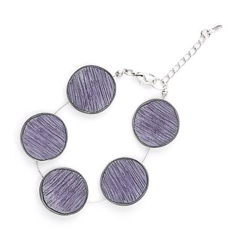 Purple Scratched Pewter Bracelet | The Jewellery Stop